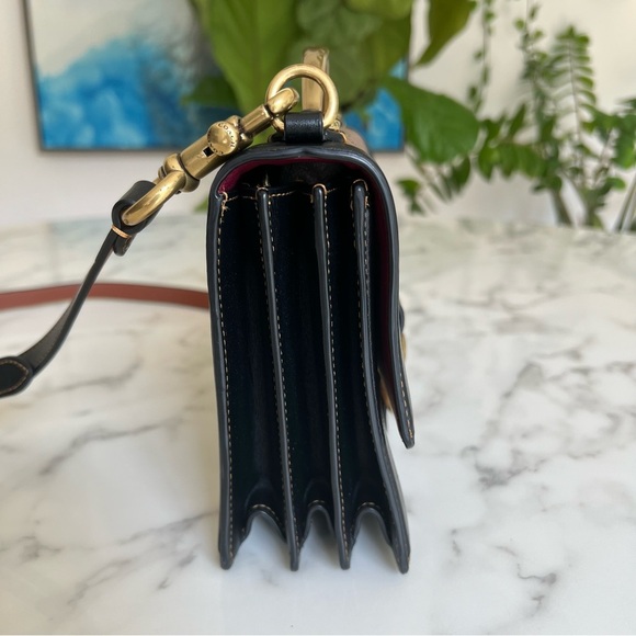 Coach 1941 Riley Top Handle 22 Signature Canvas Brass Tan Black 73937 Crossbody - Picture 5 of 16
